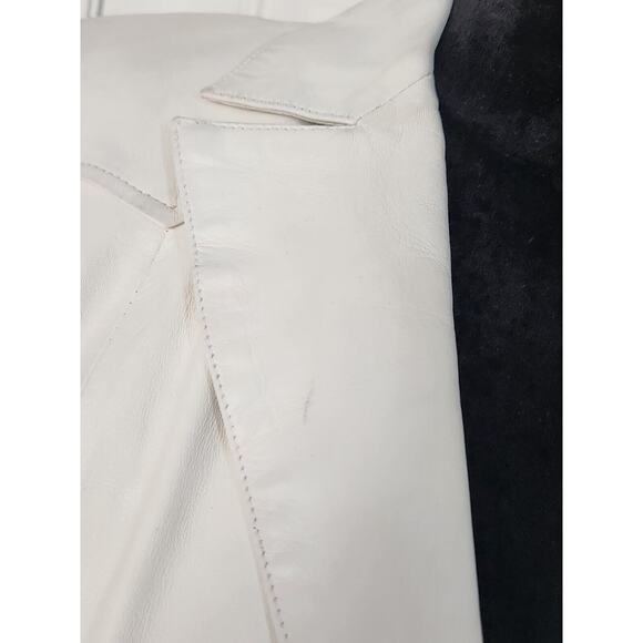 Vtg Santacroce Per Georgio's White Leather Pants & jacket Set Small READ! - Picture 16 of 16